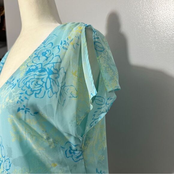 Apostrophe petite vintage silky floral top with light sleeve size 12P - Picture 2 of 7